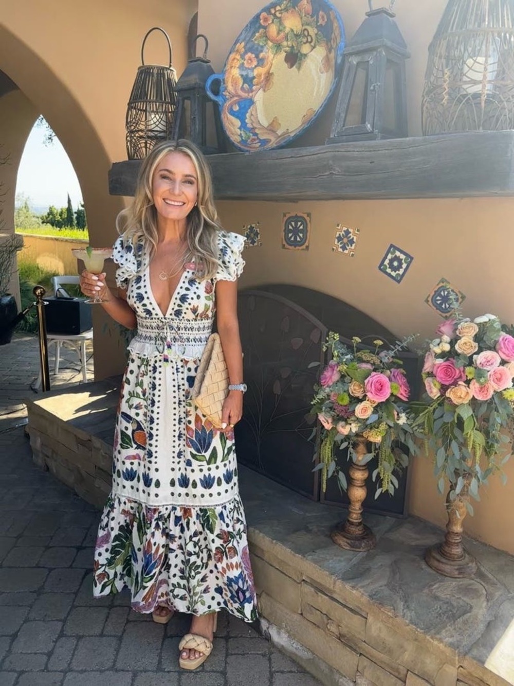 NEW Viral Camila Summer Garden Party Floral Maxi Dress Cotton Scallop Smocked - Picture 10 of 16